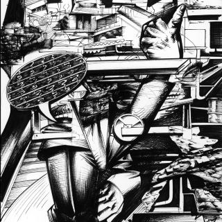 i feel safe here n.2 rapidograph  markers on paper 42x29.7 cm